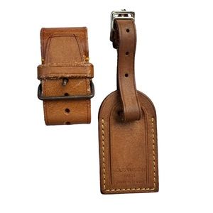 Rare Louis Vuitton Mini Luggage Tag and Poignet -108